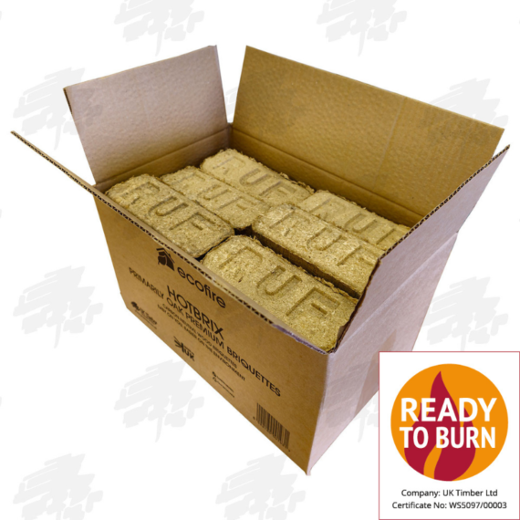 Boxed Ecofire HotBrix Hardwood Briquettes - FREE DELIVERY